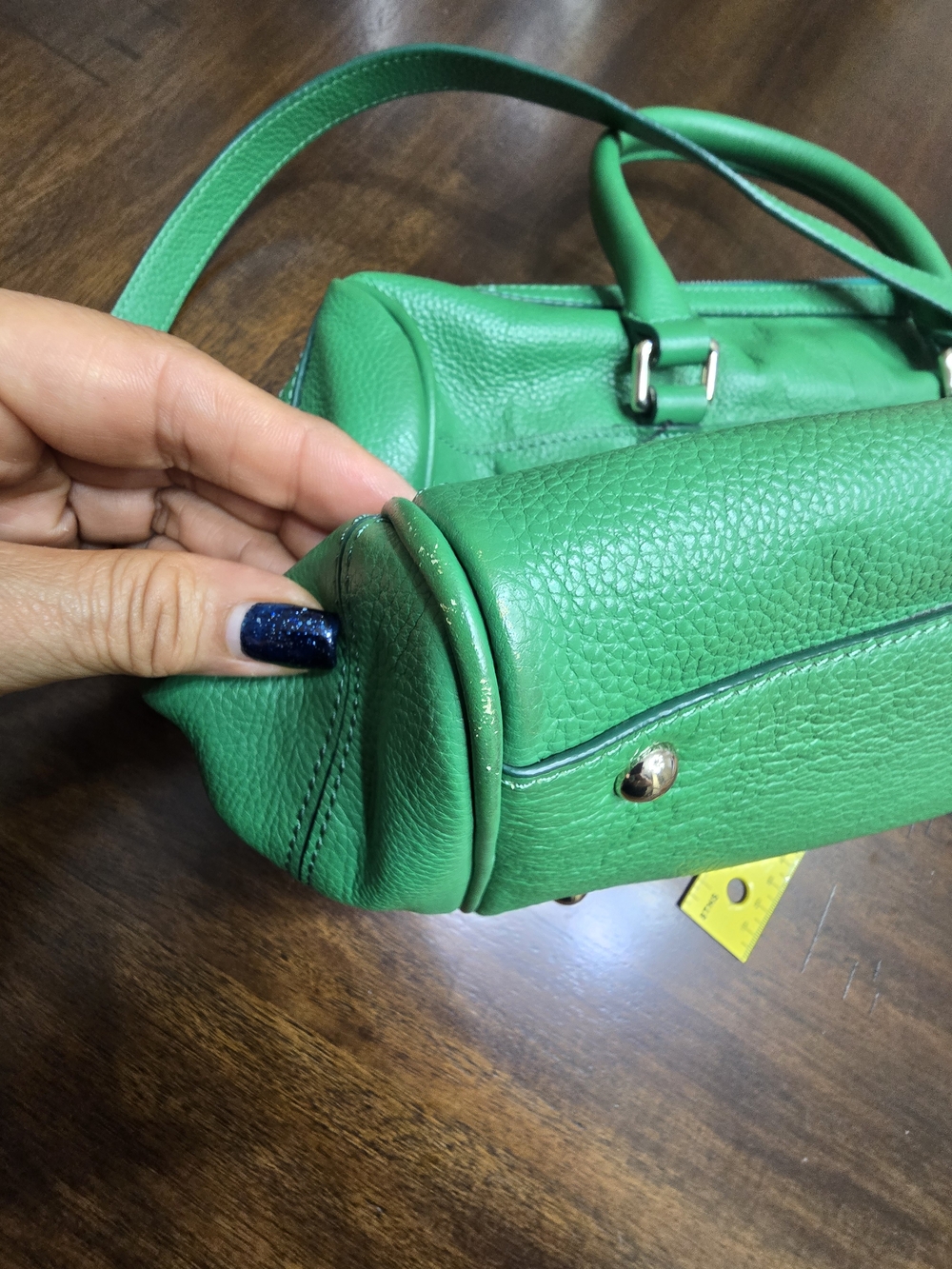 Green Leather Satchel Handbag - Unbranded - Picture 8 of 16